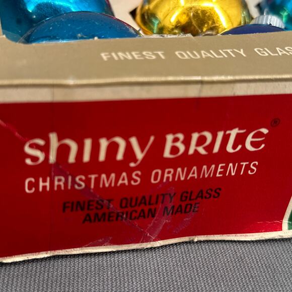 VTG Shiny Brite Glass Christmas Ornaments 12 Box Mercury Style Mixed Colors USA - Picture 11 of 16